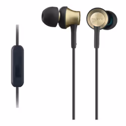 Sony MDR-EX650AP, Avec fil, 5 - 28000 Hz, Appels/Musique, 9 g, Casque, Noir, Laiton