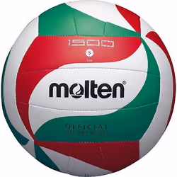 Molten V5M1500, Blanc, Cuir, Synthétique, 18-panel ball, Intérieure et extérieure, Red, Green, Black, Motif