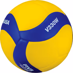 MIKASA V330W, Bleu, Blanc, Jaune, Nylon, Intérieure, FIVB, Motif, 1 pièce(s)