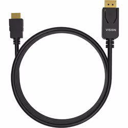 Vision TC 1MDPHDMI/BL, 1 m, DisplayPort, HDMI Type A (Standard), Mâle, Mâle, Droit