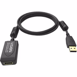 Vision TC 5MUSBEXT+/BL-, 5 m, USB A, USB A, USB 2.0, 480 Mbit/s, Noir