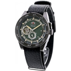 Montre mécanique homme Orient RA-AR0202E10B - Acier inoxydable - Cadran vert - Bracelet cuir noir