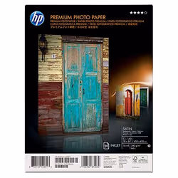 HP Premium Satin 20 sht/A2+/458 x 610 mm (18 x 24 in) papier photos Blanc