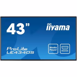 iiyama ProLite LE4340S-B1, Écran plat de signalisation numérique, 109,2 cm (43"), LED, 1920 x 1080 pixels, 12/7