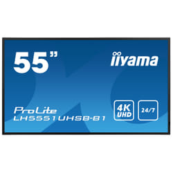 iiyama LH5551UHSB-B1 affichage de messages Écran plat interactif 137,2 cm (54") IPS 800 cd/m² 4K Ultra HD Noir 24/7