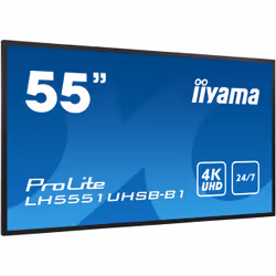 iiyama LH5551UHSB-B1 affichage de messages Écran plat interactif 137,2 cm (54") IPS 800 cd/m² 4K Ultra HD Noir 24/7