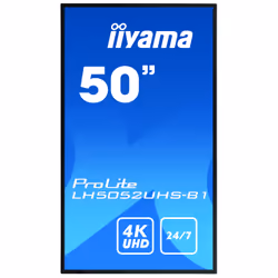 iiyama LH5052UHS-B1 affichage de messages Panneau plat de signalisation numérique 49.5" VA 500 cd/m² 4K Ultra HD Noir Intégré dans le processeur Android 8.0 24/7