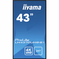 iiyama LH4370UHB-B1, Panneau plat de signalisation numérique, 108 cm (42.5"), VA, 3840 x 2160 pixels, 24/7