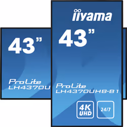 iiyama LH4370UHB-B1 affichage de messages Panneau plat de signalisation numérique 42.5" VA 700 cd/m² 4K Ultra HD Noir Intégré dans le processeur 24/7