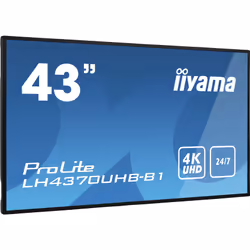 iiyama LH4370UHB-B1 affichage de messages Panneau plat de signalisation numérique 42.5" VA 700 cd/m² 4K Ultra HD Noir Intégré dans le processeur 24/7
