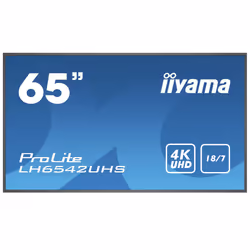 iiyama LH6542UHS-B3, Panneau plat de signalisation numérique, 163,8 cm (64.5"), IPS, 3840 x 2160 pixels, 18/7