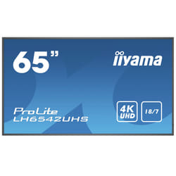 iiyama LH6542UHS-B3 affichage de messages Panneau plat de signalisation numérique 64.5" IPS 500 cd/m² 4K Ultra HD Noir Intégré dans le processeur Android 8.0 18/7