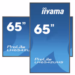 iiyama LH6542UHS-B3 affichage de messages Panneau plat de signalisation numérique 64.5" IPS 500 cd/m² 4K Ultra HD Noir Intégré dans le processeur Android 8.0 18/7