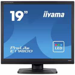iiyama ProLite E1980D-B1, 48,3 cm (19"), 1280 x 1024 pixels, XGA, LED, 5 ms, Noir