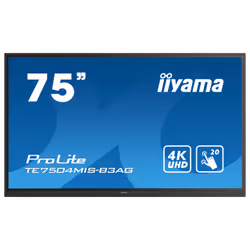 iiyama TE7504MIS-B3AG, Écran plat interactif, 190,5 cm (75"), 3840 x 2160 pixels, Wifi