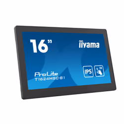 iiyama T1624MSC-B1 affichage de messages Écran plat interactif 15.6" LCD 450 cd/m² Full HD Noir Écran tactile 24/7