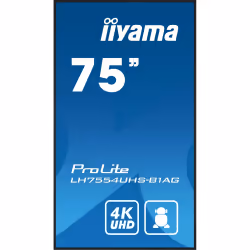 iiyama LH7554UHS-B1AG, Écran plat de signalisation numérique, 190,5 cm (75"), LCD, 3840 x 2160 pixels, Wifi, 24/7