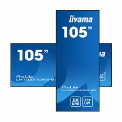 iiyama LH10551UWS-B1AG affichage de messages Panneau plat de signalisation numérique 2,66 m (104.7") LED 500 cd/m² Full HD Ultra large Noir 24/7
