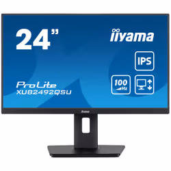 iiyama ProLite XUB2492QSU-B1, 60,5 cm (23.8"), 2560 x 1440 pixels, Wide Quad HD, LED, 1 ms, Noir