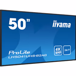 iiyama LH5041UHS-B2AG affichage de messages Écran plat de signalisation numérique 50" LCD 500 cd/m² 4K Ultra HD Noir 24/7