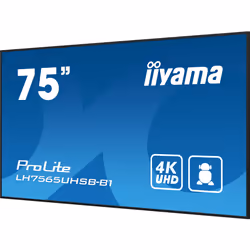 iiyama LH7565UHSB-B1 affichage de messages En forme de kiosk 74.5" LED Wifi 800 cd/m² 4K Ultra HD Noir Intégré dans le processeur 24/7 - Vue supplémentaire 7