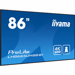 iiyama LH8665UHSB-B1 affichage de messages En forme de kiosk 2,18 m (86") LED Wifi 800 cd/m² 4K Ultra HD Noir Intégré dans le processeur 24/7