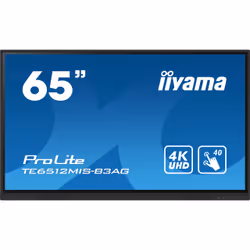 iiyama TE6512MIS-B3AG, En forme de kiosk, 165,1 cm (65"), LCD, 3840 x 2160 pixels, Wifi, 24/7