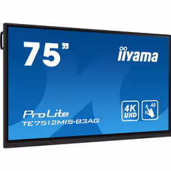 iiyama TE7512MIS-B3AG affichage de messages En forme de kiosk 75" LCD Wifi 400 cd/m² 4K Ultra HD Noir Écran tactile Intégré dans le processeur 24/7
