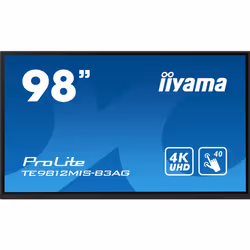 iiyama TE9812MIS-B3AG affichage de messages En forme de kiosk 98" LCD Wifi 400 cd/m² 4K Ultra HD Noir Écran tactile Intégré dans le processeur 24/7