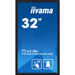 iiyama TF3239AS-B1AG affichage de messages Écran plat de signalisation numérique 31.5" LED 500 cd/m² 2.4K Ultra HD Noir Écran tactile Intégré dans le processeur Android 24/7