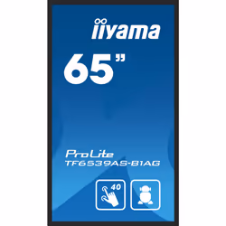 iiyama TF6539AS-B1AG affichage de messages Écran plat de signalisation numérique 64.5" LED 500 cd/m² 4K Ultra HD Noir Écran tactile Intégré dans le processeur Android 24/7