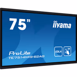 iiyama PROLITE TE7514MIS-B2AG Écran plat de signalisation numérique 75" Wifi 435 cd/m² 4K Ultra HD Noir Écran tactile Intégré dans le processeur Android 24/7