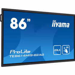 iiyama PROLITE TE8614MIS-B2AG Écran plat de signalisation numérique 2,18 m (86") Wifi 435 cd/m² 4K Ultra HD Noir Écran tactile Intégré dans le processeur Android 24/7