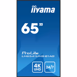 iiyama LH6541UHS-B1AG affichage de messages 64.5" LCD 500 cd/m² 4K Ultra HD Noir 24/7