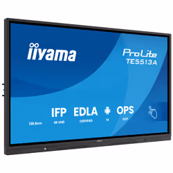 iiyama TE5513A-B1AG Écran d'affichage dynamique Écran plat interactif 138,7 cm (54.6") Wifi 450 cd/m² 4K Ultra HD Noir Écran tactile Intégré dans le processeur Android 18/7 - Vue supplémentaire 4