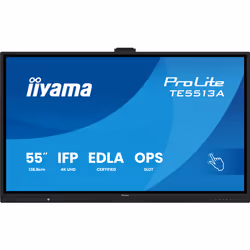 iiyama TE6513A-B1AG Écran d'affichage dynamique Écran plat interactif 163,8 cm (64.5") Wifi 450 cd/m² 4K Ultra HD Noir Écran tactile Intégré dans le processeur Android 18/7
