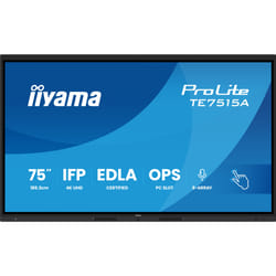 iiyama TE7515A-B1AG Écran d'affichage dynamique Écran plat de signalisation numérique 189,2 cm (74.5") Wifi 550 cd/m² 4K Ultra HD Noir Écran tactile Intégré dans le processeur Android