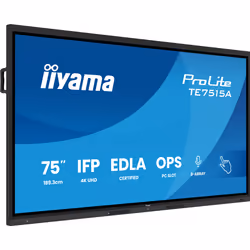 iiyama TE7515A-B1AG Écran d'affichage dynamique Écran plat de signalisation numérique 189,2 cm (74.5") Wifi 550 cd/m² 4K Ultra HD Noir Écran tactile Intégré dans le processeur Android