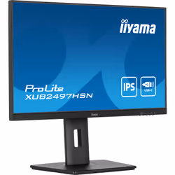 iiyama ProLite XUB2497HSN-B2 Écran IPS 24 Pouces Full HD USB-C Dock 65W RJ45 Noir - Vue supplémentaire 4