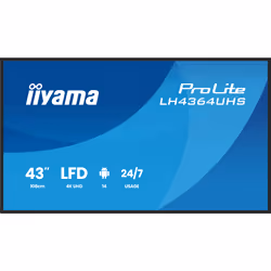 iiyama LH4364UHS-B1AG, Écran plat de signalisation numérique, 109,2 cm (43"), LED, 3840 x 2160 pixels, Wifi, 24/7