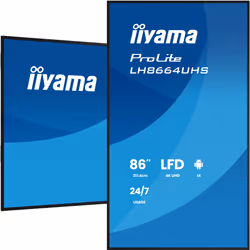 iiyama LH8664UHS-B3AG Écran d'affichage dynamique Écran plat de signalisation numérique 2,17 m (85.6") Wifi 450 cd/m² 4K Ultra HD Noir Intégré dans le processeur Android 24/7 - Vue supplémentaire 5