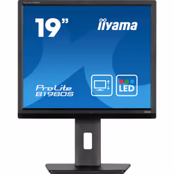 iiyama ProLite B1980S-B1, 48,3 cm (19"), 1280 x 1024 pixels, VGA, LED, 3 ms, Noir