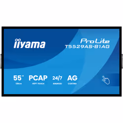 iiyama T5529AS-B1AG Écran d'affichage dynamique Écran plat interactif 138,7 cm (54.6") LED Wifi 500 cd/m² 4K Ultra HD Noir Écran tactile Intégré dans le processeur Android 24/7