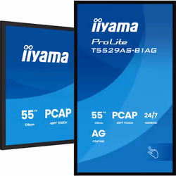 iiyama T5529AS-B1AG Écran d'affichage dynamique Écran plat interactif 138,7 cm (54.6") LED Wifi 500 cd/m² 4K Ultra HD Noir Écran tactile Intégré dans le processeur Android 24/7 - Vue supplémentaire 7