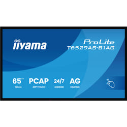 iiyama T6529AS-B1AG Écran d'affichage dynamique Écran plat interactif 163,8 cm (64.5") LED Wifi 500 cd/m² 4K Ultra HD Noir Écran tactile Intégré dans le processeur Android 24/7
