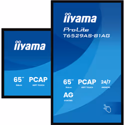 iiyama T6529AS-B1AG Écran d'affichage dynamique Écran plat interactif 163,8 cm (64.5") LED Wifi 500 cd/m² 4K Ultra HD Noir Écran tactile Intégré dans le processeur Android 24/7 - Vue supplémentaire 5