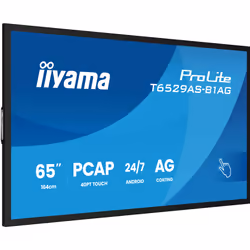 iiyama T6529AS-B1AG Écran d'affichage dynamique Écran plat interactif 163,8 cm (64.5") LED Wifi 500 cd/m² 4K Ultra HD Noir Écran tactile Intégré dans le processeur Android 24/7 - Vue supplémentaire 6