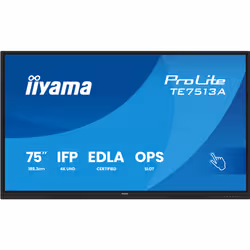 iiyama TE7513A-B2AG Écran d'affichage dynamique Écran plat interactif 190,5 cm (75") Wifi 500 cd/m² 4K Ultra HD Noir Écran tactile Intégré dans le processeur Android 24/7 - Vue supplémentaire 2