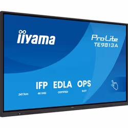 iiyama TE9813A-B2AG Écran d'affichage dynamique Écran plat interactif 2,48 m (97.5") Wifi 500 cd/m² 4K Ultra HD Noir Écran tactile Intégré dans le processeur Android 24/7 - Vue supplémentaire 5