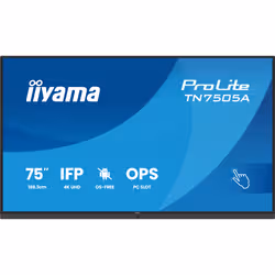 iiyama TN7505A-B1AG Écran d'affichage dynamique Écran plat interactif 189,3 cm (74.5") 500 cd/m² 4K Ultra HD Noir Écran tactile - Vue supplémentaire 2